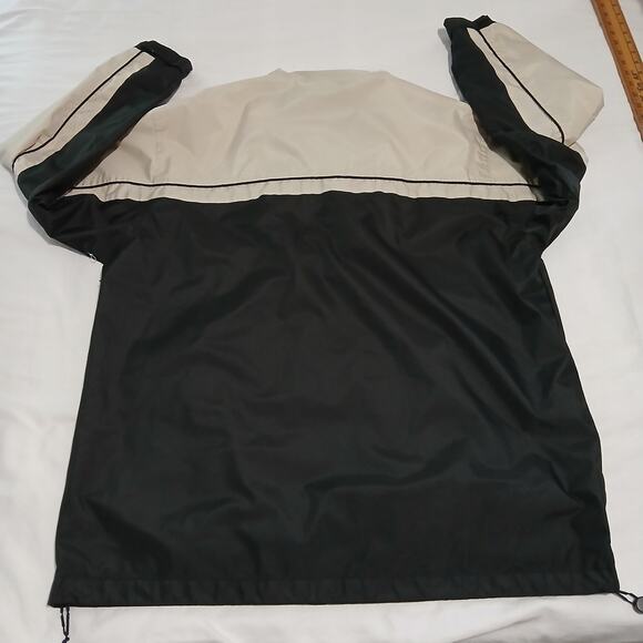 Kenpo Men's Small Full-Zip Windbreaker Cream/Black Long-Sleeved Adjustable Hem - Picture 4 of 11